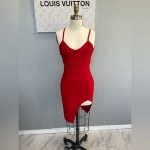 HMS- hot Miami styles- red bandage midi dress M e97-28